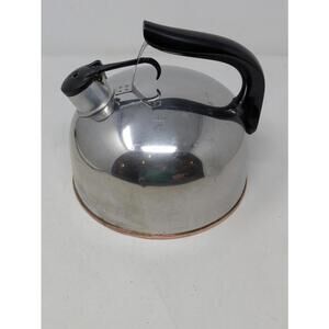 Vintage Paul Revere Ware Copper Bottom Whistling Tea Kettle 2 Quart Rome NY